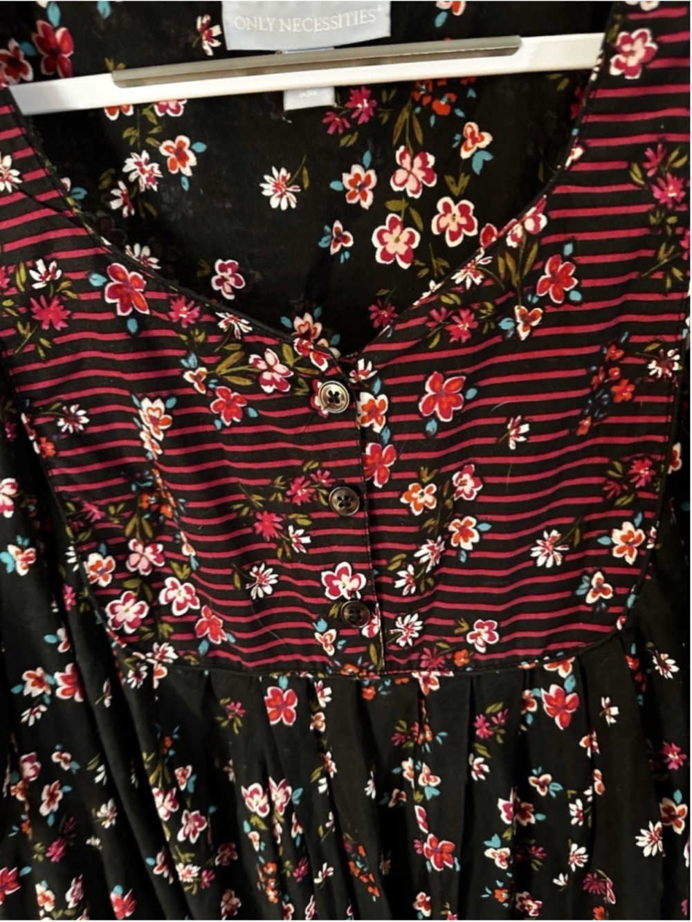 Vintage 90s Only Necessities Floral House Dress MooMoo Cottagecore Cotton Plus - Picture 5 of 8